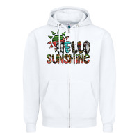White hello sunshine Zipper Hoodie - SublimationCraftShop