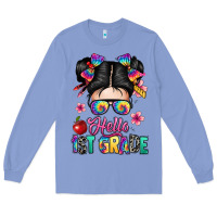 Colony Blue hello first grade Long Sleeve Tee - texasbilliewilder