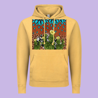Cactus Gemstone Vintage Hoodie Designed By Adodesignshop