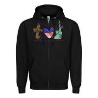 Black Faith love Freedom 4th of july Zipper Hoodie - CowGirlArtShop