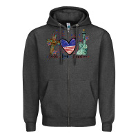 Charcoal Heather Faith love Freedom 4th of july Zipper Hoodie - CowGirlArtShop