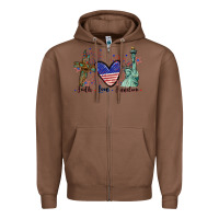 Chestnut Faith love Freedom 4th of july Zipper Hoodie - CowGirlArtShop