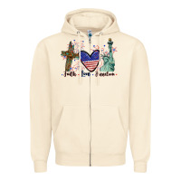 Sandshell Faith love Freedom 4th of july Zipper Hoodie - CowGirlArtShop
