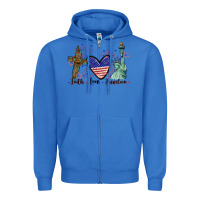 True Royal Faith love Freedom 4th of july Zipper Hoodie - CowGirlArtShop