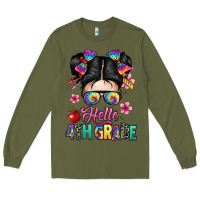 Army Green hello fourth grade Long Sleeve Tee - texasbilliewilder