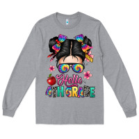 Heather Grey hello fourth grade Long Sleeve Tee - texasbilliewilder