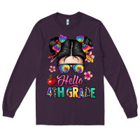 Plum hello fourth grade Long Sleeve Tee - texasbilliewilder