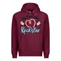Burgundy educational rockstar Premium Hoodie - MaliasSmallBusiness