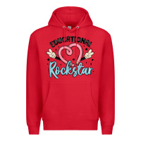 Red educational rockstar Premium Hoodie - MaliasSmallBusiness
