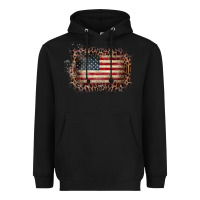 Black Old Leopard American Flag Frame Heavyweight Hoodie - Bettercallsaul