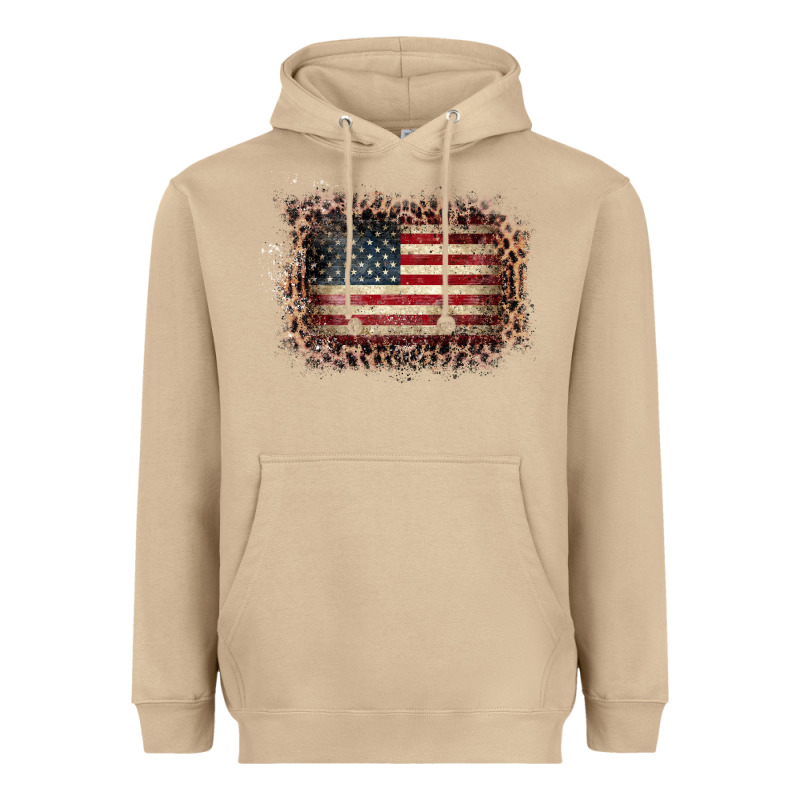 Old Leopard American Flag Frame Heavyweight Hoodie by Bettercallsaul | Teevron
