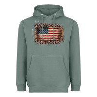 Sage Old Leopard American Flag Frame Heavyweight Hoodie - Bettercallsaul