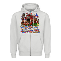 Dove Grey Barn in the USA Zipper Hoodie - Neo Western