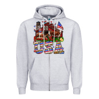 Heather Grey Barn in the USA Zipper Hoodie - Neo Western