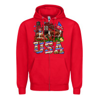 Red Barn in the USA Zipper Hoodie - Neo Western