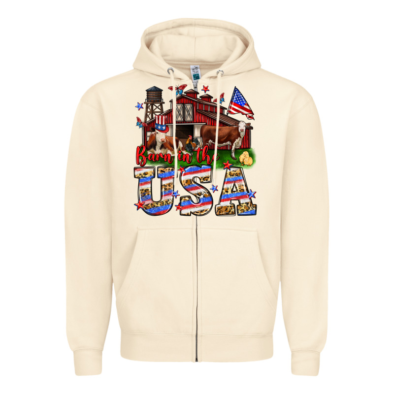 Barn In The Usa Zipper Hoodie by Neo Western | Teevron