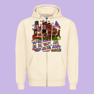 Barn In The Usa Zipper Hoodie Designed By Neo Western