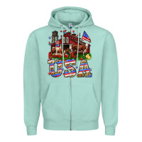 Seafoam Barn in the USA Zipper Hoodie - Neo Western