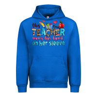 Cobalt this teacher wears her her on her sleeve Urban Hoodie - NancyCooperArtShop