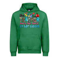 Emerald this teacher wears her her on her sleeve Urban Hoodie - NancyCooperArtShop