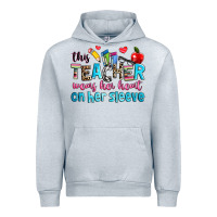 Heather Grey this teacher wears her her on her sleeve Urban Hoodie - NancyCooperArtShop