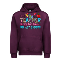 Mauve Wine this teacher wears her her on her sleeve Urban Hoodie - NancyCooperArtShop