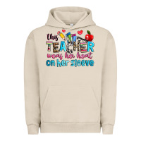 Pigment French Oak this teacher wears her her on her sleeve Urban Hoodie - NancyCooperArtShop
