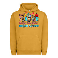 Pigment Peanut Butter this teacher wears her her on her sleeve Urban Hoodie - NancyCooperArtShop