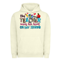 Pigment Pistachio this teacher wears her her on her sleeve Urban Hoodie - NancyCooperArtShop