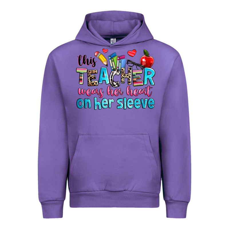 This Teacher Wears Her Her On Her Sleeve Urban Hoodie by NancyCooperArtShop | Teevron