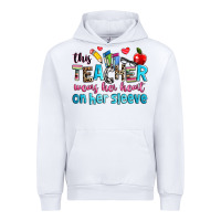 White this teacher wears her her on her sleeve Urban Hoodie - NancyCooperArtShop