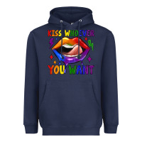 Navy kiss whoever you want Heavyweight Hoodie - JahusDesignShop