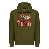 Army Green better aim than cupid with dog and duck Premium Hoodie - MaliasSmallBusiness