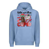 Colony Blue better aim than cupid with dog and duck Premium Hoodie - MaliasSmallBusiness