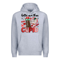 Heather Grey better aim than cupid with dog and duck Premium Hoodie - MaliasSmallBusiness