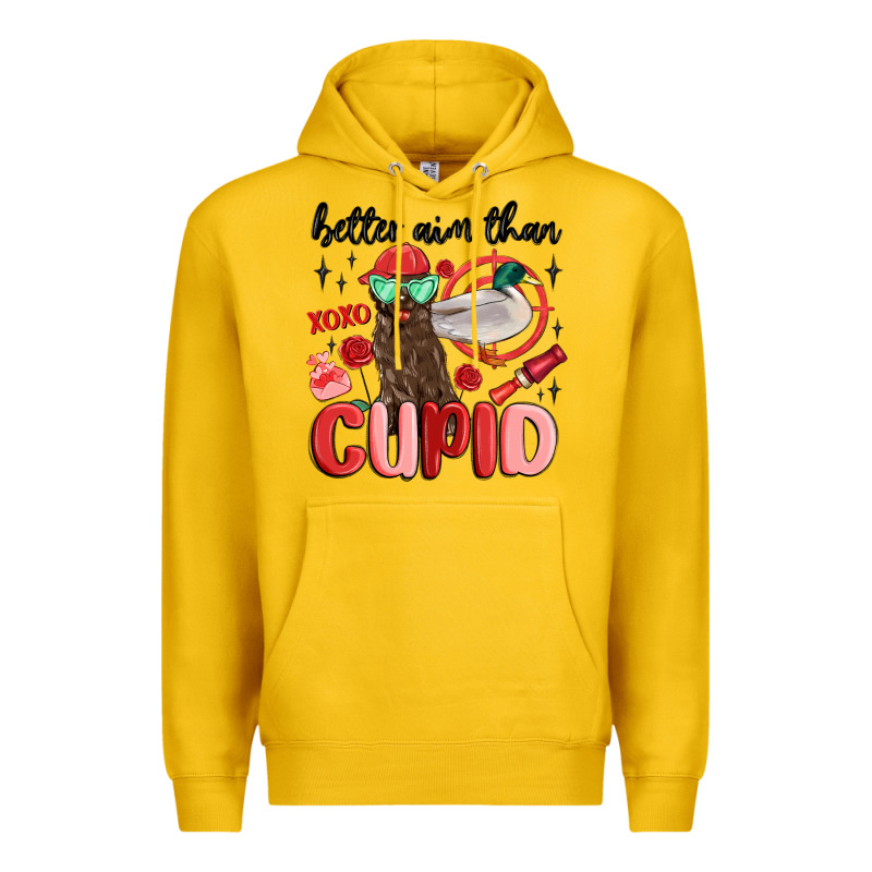 Better Aim Than Cupid With Dog And Duck Premium Hoodie by MaliasSmallBusiness | Teevron