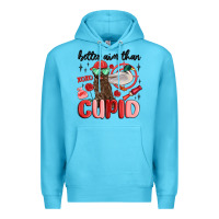 Ocean Blue better aim than cupid with dog and duck Premium Hoodie - MaliasSmallBusiness
