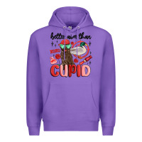 Purple better aim than cupid with dog and duck Premium Hoodie - MaliasSmallBusiness