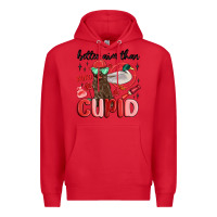 Red better aim than cupid with dog and duck Premium Hoodie - MaliasSmallBusiness