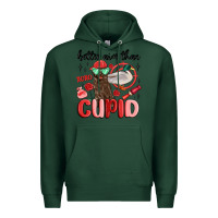 Sports Green better aim than cupid with dog and duck Premium Hoodie - MaliasSmallBusiness