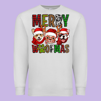 Merry Woofmas Dogs Premium Sweatshirt Designed By Jasminsmagicworld