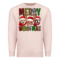 Pale Pink merry woofmas dogs Premium Sweatshirt - Jasminsmagicworld