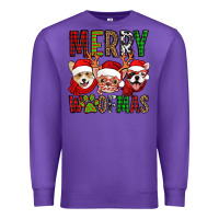 Purple merry woofmas dogs Premium Sweatshirt - Jasminsmagicworld