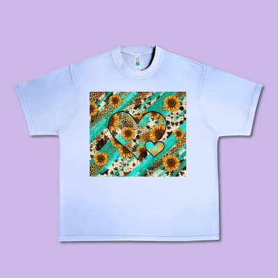 Urban Heavy Tee leopard sunflower hearts