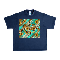 Navy leopard sunflower hearts Urban Heavy Tee - RanaPortraitStore