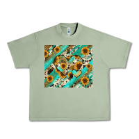 Oil Green leopard sunflower hearts Urban Heavy Tee - RanaPortraitStore