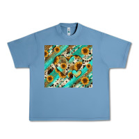 Pebble Blue leopard sunflower hearts Urban Heavy Tee - RanaPortraitStore