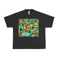Pigment Black leopard sunflower hearts Urban Heavy Tee - RanaPortraitStore