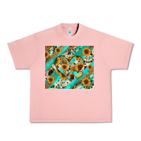 Salmon leopard sunflower hearts Urban Heavy Tee - RanaPortraitStore