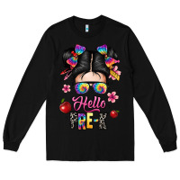 Black hello pre k Long Sleeve Tee - texasbilliewilder